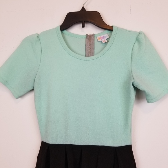 Lularoe Amelia Dress, Black/Mint Green sz XS - Picture 2 of 2
